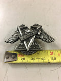VTG motorcycle collectible old biker vest pin "Bald Eagle Milwaukee V-Twin" pin