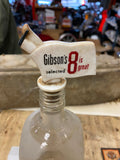 vtg Glass Bottle Whiskey Gibsons 8 Pour Frosted gibleys Liquor Antique Embossed