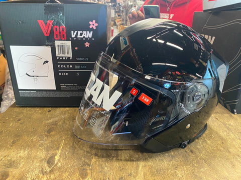 vcan v8805 Scooter Helmet 1/2 Open face Gloss black Small