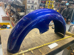 Custom front fender Harley Bagger Softail Chopper Blue 6" Roller Metal Motorcycl