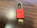 Vintage American Lock Series 1105 Red Padlock With Original Key