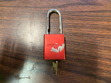 Vintage American Lock Series 1105 Red Padlock With Original Key