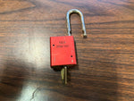 Vintage American Lock Series 1105 Red Padlock With Original Key