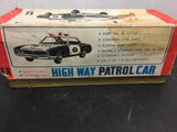 Vintage 1950s Japan battery lighted highway patrol police car tin toy original