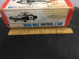 Vintage 1950s Japan battery lighted highway patrol police car tin toy original