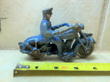 1930's Hubley Motorcycle Cast Iron Toy Vtg Champion Cop Bike Orig Indian Harley