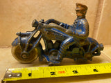 1930's Hubley Motorcycle Cast Iron Toy Vtg Champion Cop Bike Orig Indian Harley