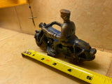 1930's Hubley Motorcycle Cast Iron Toy Vtg Champion Cop Bike Orig Indian Harley