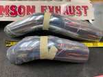 New Pair Chrome heatshields Samson Exhaust Pipes Harley Big Gun Sportster H-227