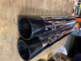 4" Chrome Black Tip Slip on Mufflers Harley Touring FLH Bagger Glide Road King