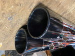 4" Chrome Black Tip Slip on Mufflers Harley Touring FLH Bagger Glide Road King