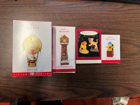 VTG Lot of 4 Hallmark Keepsake Ornament Club Christmas Ornaments Disney Lion