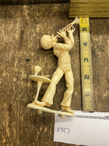 5"Jazz Band Colllectibl Trumpet Player Statue Figurine Night Club Vtg Decor Art