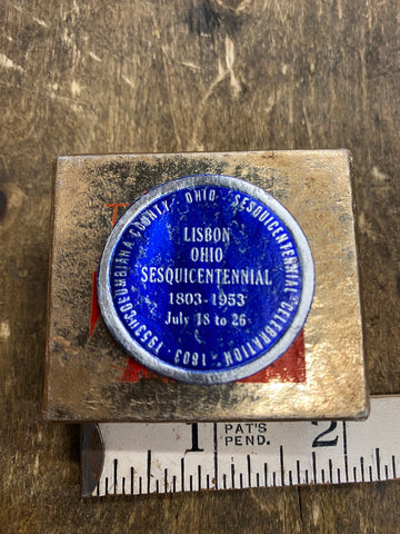 1803-1953 Columbiana County Sesquentennial Oh Vtg Token Sticker Fair Celebration