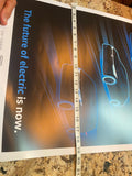 VW Future of electric Is now Auto Car ADvertising Vtg Grand Prix Ltd Ed 25x19