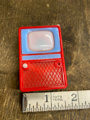 Vtg Pin up Girl Peep Show TV Television 1950's Trinket Toy collectible Plastic