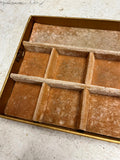 vtg 1970s gold velvet hard cardboard jewelry box bottom only replacement piece