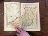 VTG 1944 This Is My Country Leather Book w/Vintage Maps Rand McNally Mission