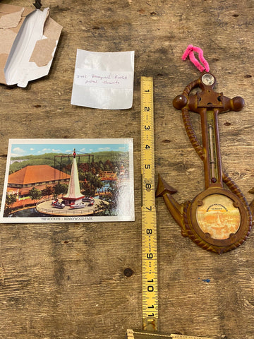 Vtg Kennywood Park Thermometer Post Card 1920's the Rockets ride Souvineer Pgh!