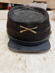 vtg Civil War Reenactment Replica Union blue military hat cap musket pin