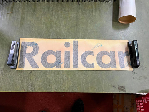VTG antique Johnstown Pullman Standard 28" Train Car Sticker "Railcar"