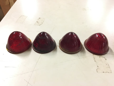 4 Glass KD Tailight Lens Red Truck Vintage Auto Car 501 503 Marker Antiq Hot Rod