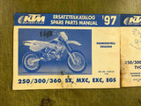 VTG Lot of 2 KTM Motorcycles Parts Catalog 97' 250/300/360 Tvc