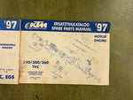 VTG Lot of 2 KTM Motorcycles Parts Catalog 97' 250/300/360 Tvc