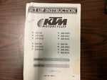 VTG 1997 KTM Motorcycles 125/250/300/360 Crate kit set up instructions manual