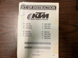VTG 1997 KTM Motorcycles 125/250/300/360 Crate kit set up instructions manual