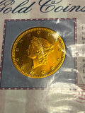 vtg America's Most beautiful gold coins Liberty Head $1 gold copy coin 1849-1854