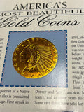 vtg America's Most beautiful gold coins $5 Indian Head gold copy coin 1908-1929
