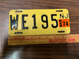 VTG original 1974 New Jersey Motorcycle License Plate WE195
