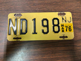 VTG original 1976 New Jersey Motorcycle License Plate ND198