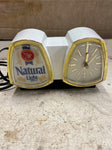 vtg Anheuser Busch Natural Light Beer Clock and Light Cash bank tested working