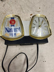 vtg Anheuser Busch Natural Light Beer Clock and Light Cash bank tested working