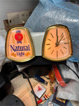 vtg Anheuser Busch Natural Light Beer Clock and Light Cash bank tested working