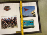 VTG Rare Harley Davidson Gardez Afghanistan Framed Patch & Photographs 19X25
