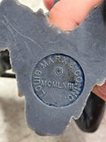 vtg 1963 Louis Marx grey plastic WW2 German kneeling toy soldier plastic figure