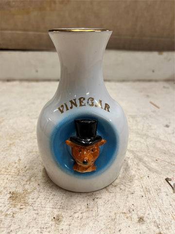 vtg 1977 Jim Beam Mr. Fox Vinegar porcelain china vase