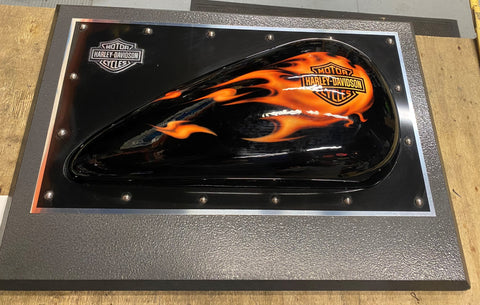 24x17 Custom Paint Gas Tank Display Harley Dealer Man Cave Flames Garage Office