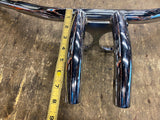 Custom T Drag Bars Handlebars 8" rise Built In Speedo Tach Mount chopper Harley