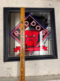 vtg 1980s Red Dog Mirrored framed 17.5X17.5 advertisement sign man cave decor