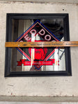 vtg 1980s Red Dog Mirrored framed 17.5X17.5 advertisement sign man cave decor