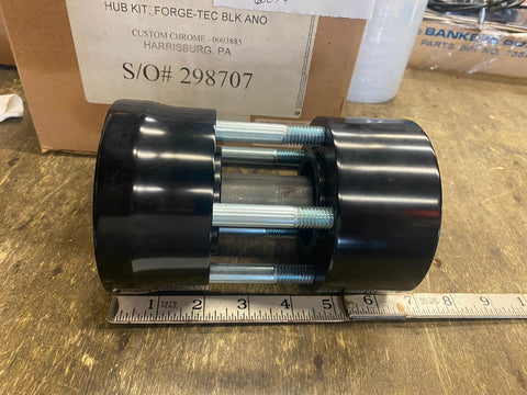 Black Front Wheel Hub 35mm Harley Dual Disc custom mag PM FLH Bagger wide Glide