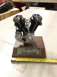 Vtg 61" Harley-Davidson JDH JD RACING Motor engin Pewter Stand Display Miniature