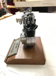 Vtg 61" Harley-Davidson JDH JD RACING Motor engin Pewter Stand Display Miniature