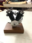 Vtg 61" Harley-Davidson JDH JD RACING Motor engin Pewter Stand Display Miniature
