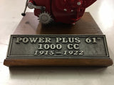 Vtg Indian Power Plus 61" 1000cc Motor Engine Pewter Display Miniature Motorcycl