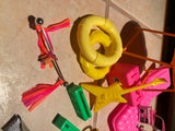 Vtg Barbie Gem Accessories Guitar Radio Sun Clothes Doll Lot Hats Scuba skateboa